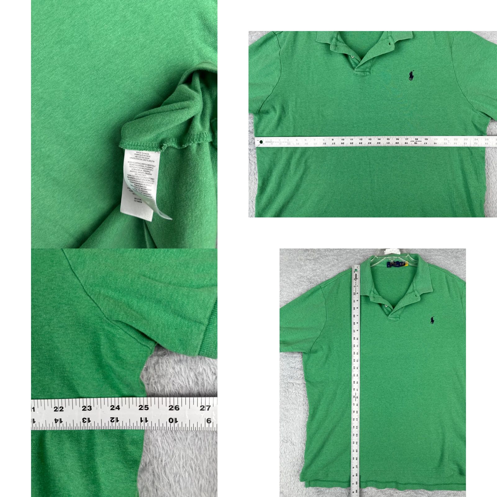 Ralph Lauren Ralph Lauren Polo Shirt Mens Green 100% Cotton Jersey XL Big & Tall Short Sleeve Button Collared Size US XL / EU 56 / 4 - 8 Thumbnail