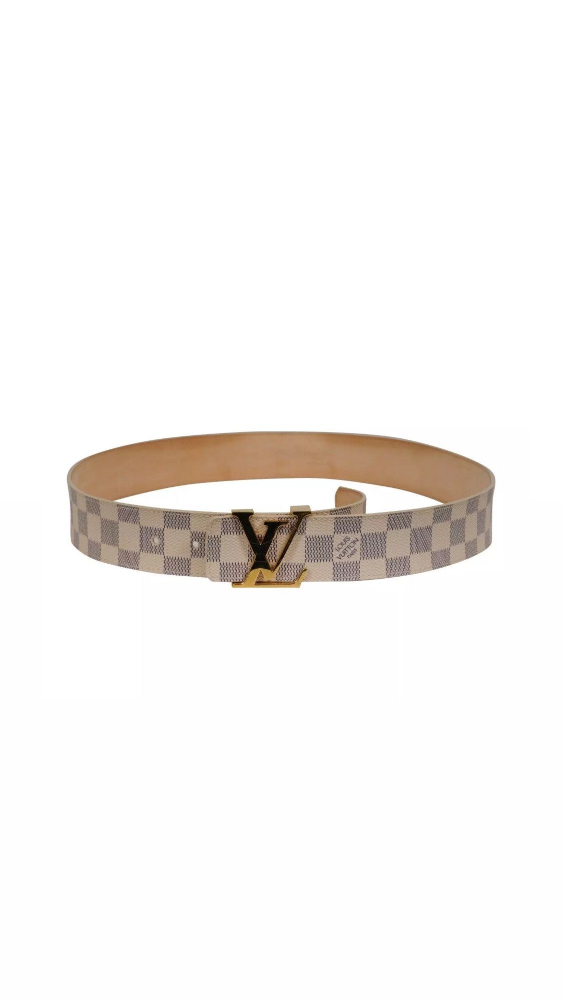Louis Vuitton Damier Azur Initials Belt 40MM 90 36 Cream Size 36 - 15 Thumbnail