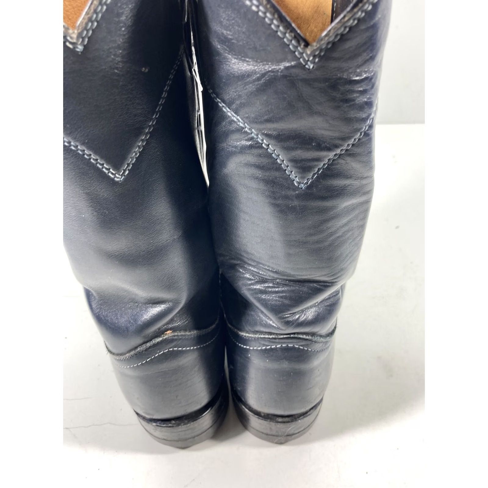 Justin Boots Justin Roper Boots Women Size 6 B Navy Blue Leather Western Rodeo Style 3057 Size US 6 / IT 36 - 6 Thumbnail