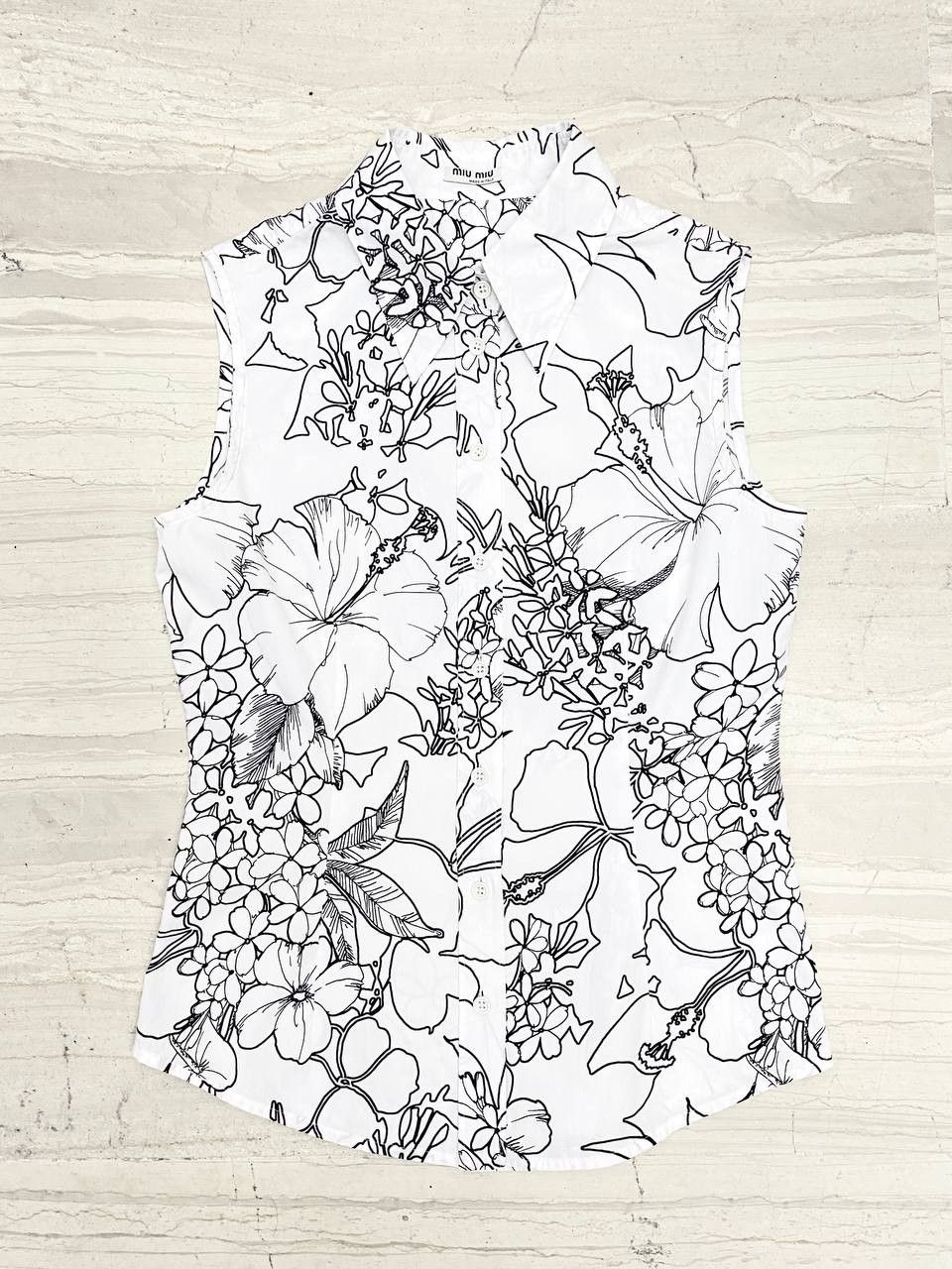 Miu Miu Miu Miu x Prada Graphic Floral Palm Print Top Blouse Shirt Size S / US 4 / IT 40 - 2 Thumbnail