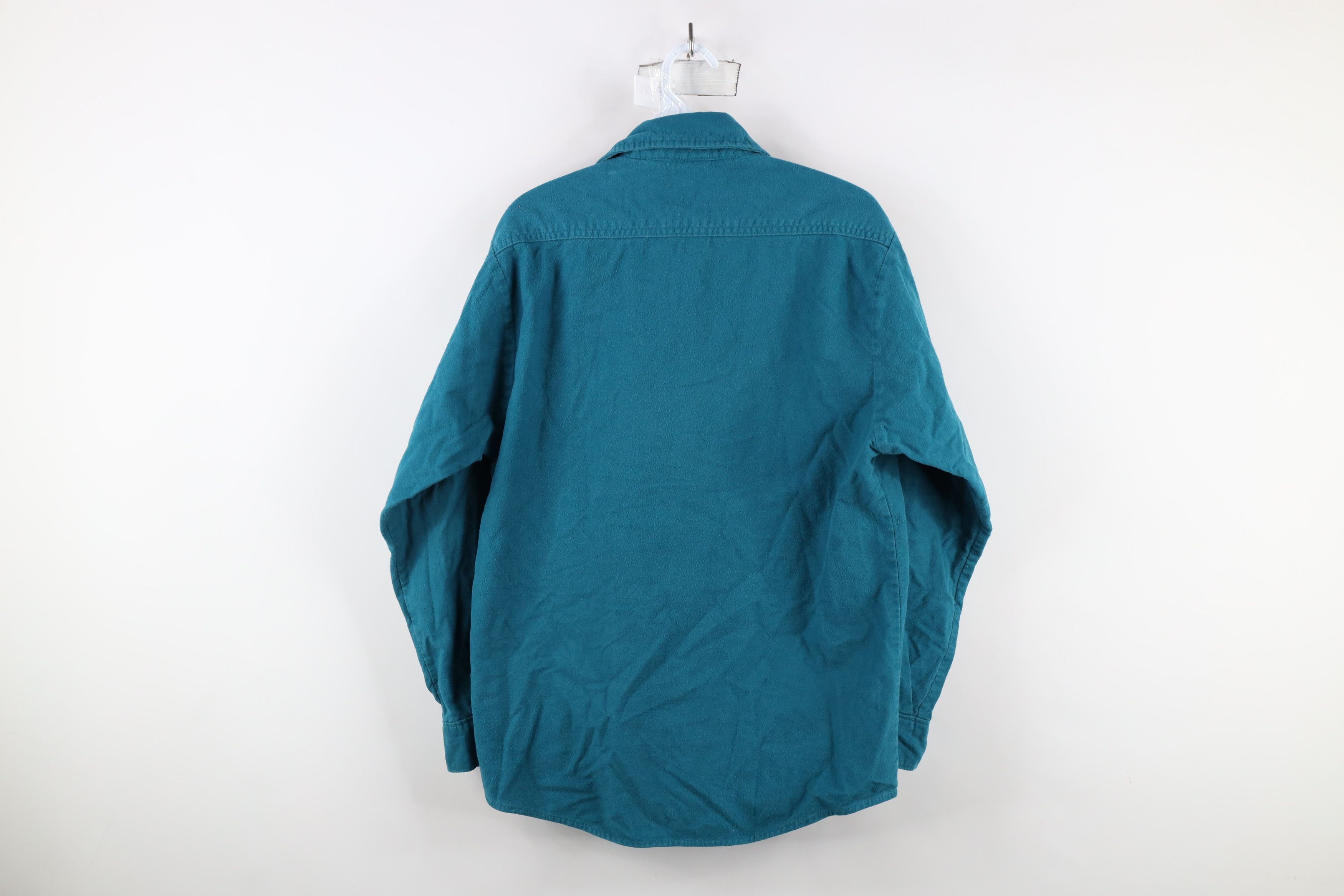 FiveBrother × Vintage Vintage 90s Five Brother Chamois Cloth Button Shirt Teal Size US M / EU 48-50 / 2 - 12 Thumbnail