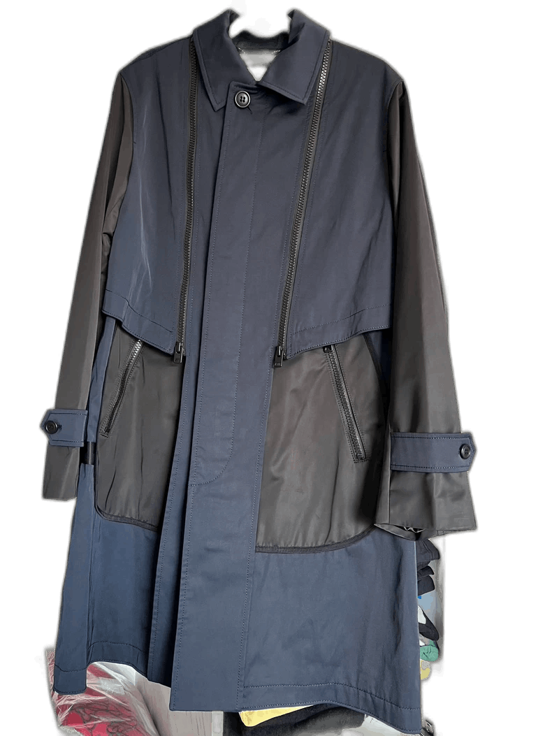 Coach Coach Men's Long Overcoat in Blue Black Size US L / EU 52-54 / 3 - 1 Thumbnail