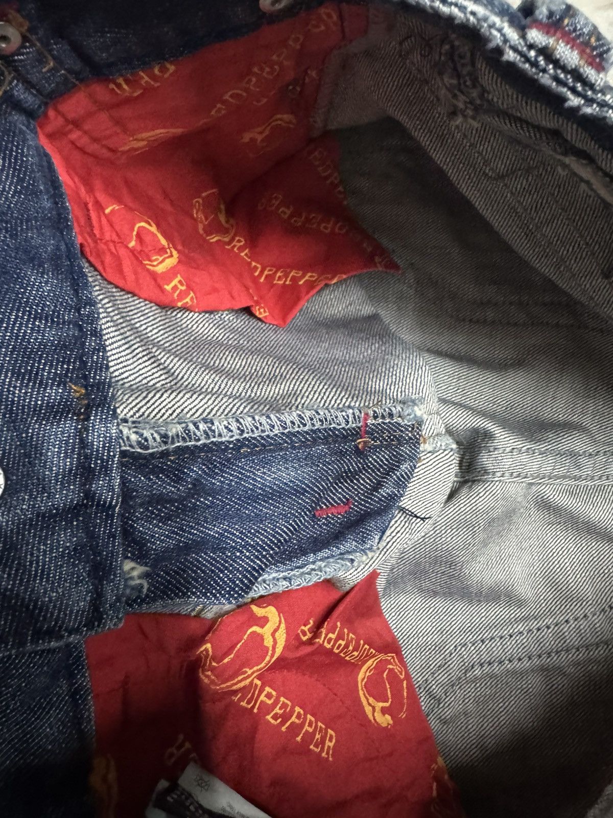 If Six Was Nine 💥BAGGY FLARE💥90's RED PEPPER BELL BOTTOM WHISKER LOW RISE Size US 28 / EU 44 - 11 Thumbnail