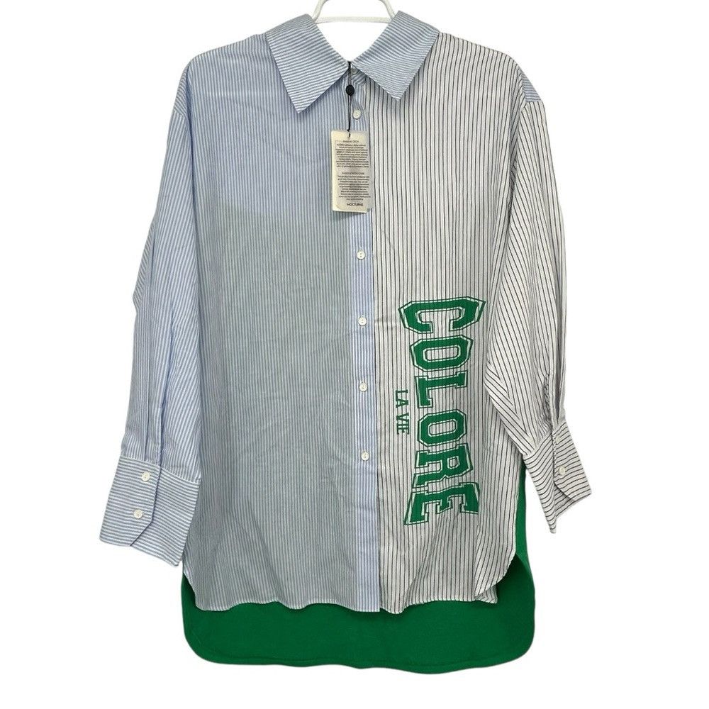 NOCTURNE NOCTURNE PRINTED DETAILED GARNISH SHIRT STRIPED OVERSIZED Size S / US 4 / IT 40 - 2 Thumbnail