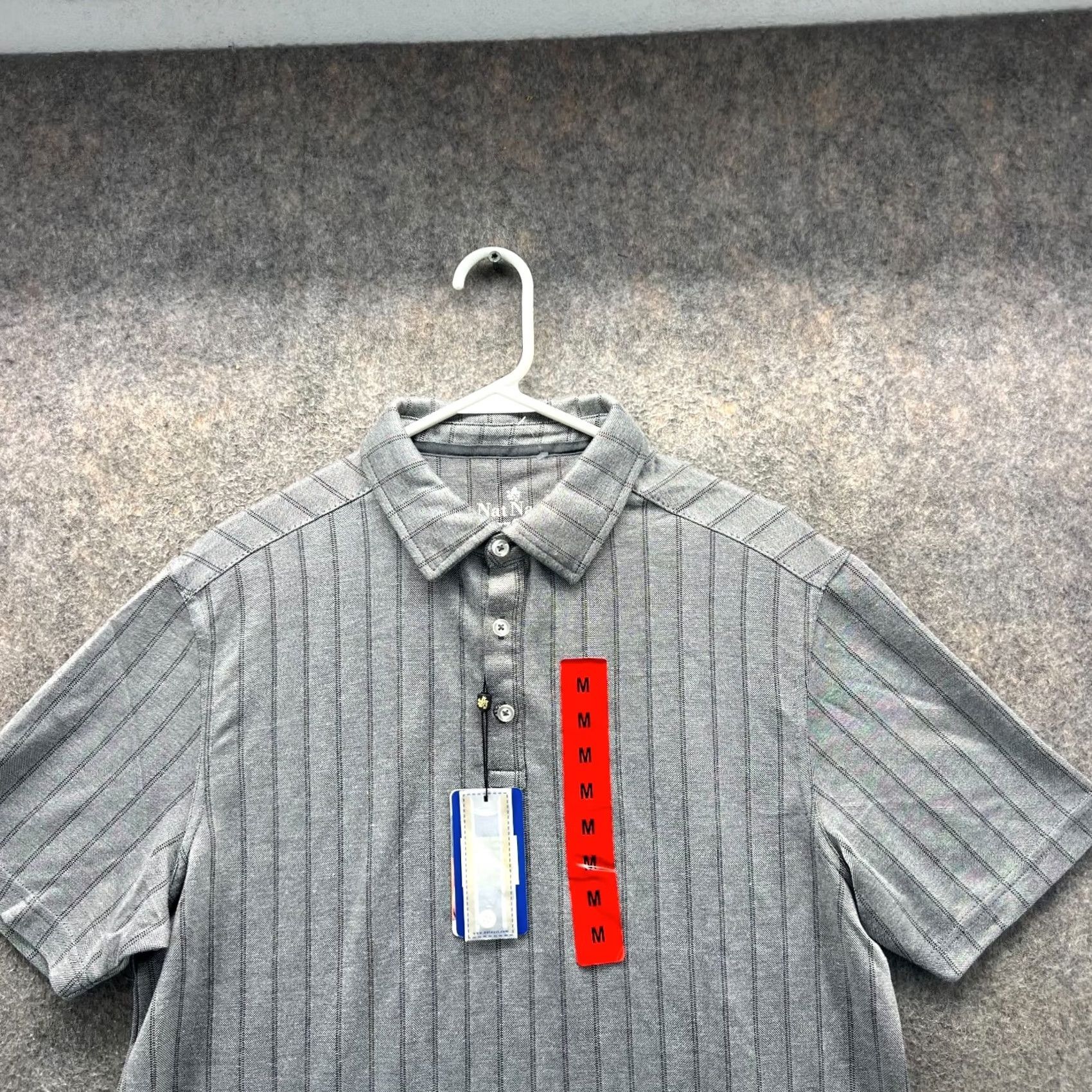 Nat Nast Nat Nast Polo Shirt Mens Medium Gray Striped Luxury Originals NEW Polo Shirt Regular Fit Short Sleeve Gray Mens M Nat Nast Luxury Originals Size US M / EU 48-50 / 2 - 6 Thumbnail