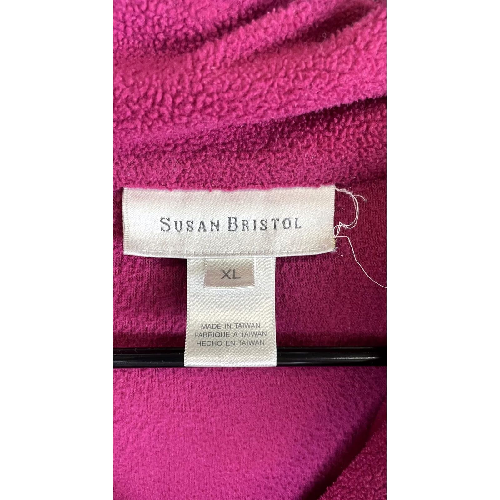 Vintage Susan Bristol Womens XL Pink Fleece Jacket Casual Full Zip Collared Pockets Size XL / US 12-14 / IT 48-50 - 2 Thumbnail