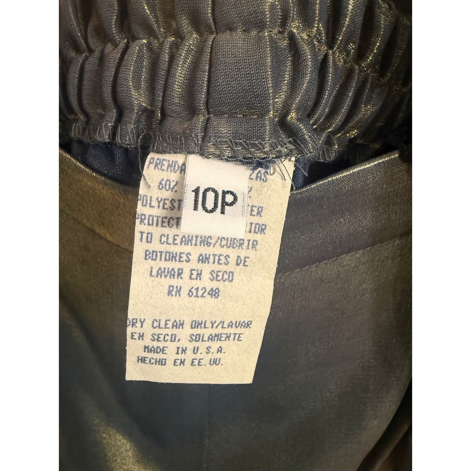 Other Vintage Cachet Womens Gold Blue Metallic Blazer & Pants Suit Size L / US 10 / IT 46 - 9 Thumbnail