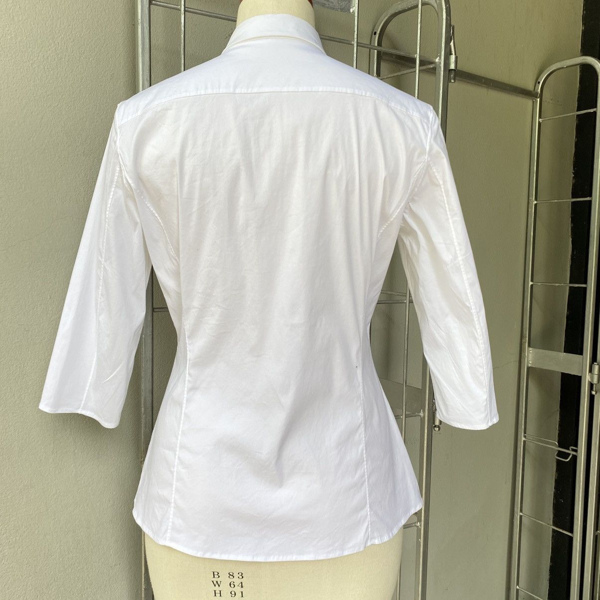 Jil Sander JIL SANDER White Collared Button-Down Blouse Size XXS / US 00 / IT 34 - 16 Thumbnail