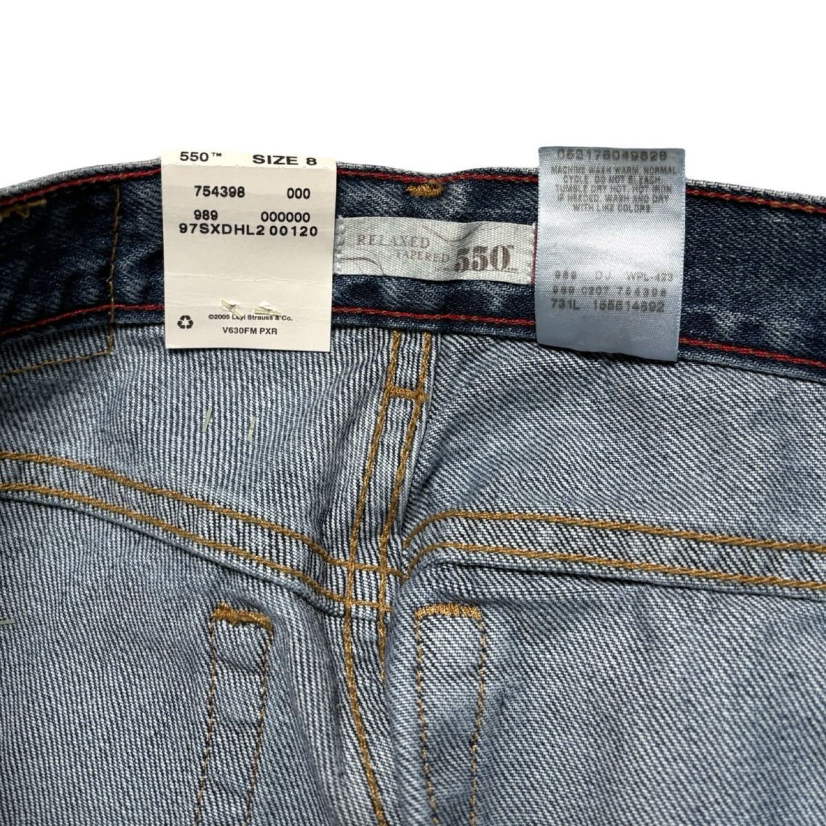 Levi's Y2K Levi's 550 Relaxed Tapered Dark Wash Jeans NOS 8 28" Size 30" / US 8 / IT 44 - 4 Thumbnail