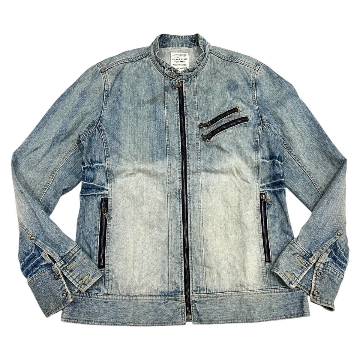 Nicole Club 2000s Nicole Club For Men Denim Biker Jacket Size US L / EU 52-54 / 3 - 4 Thumbnail