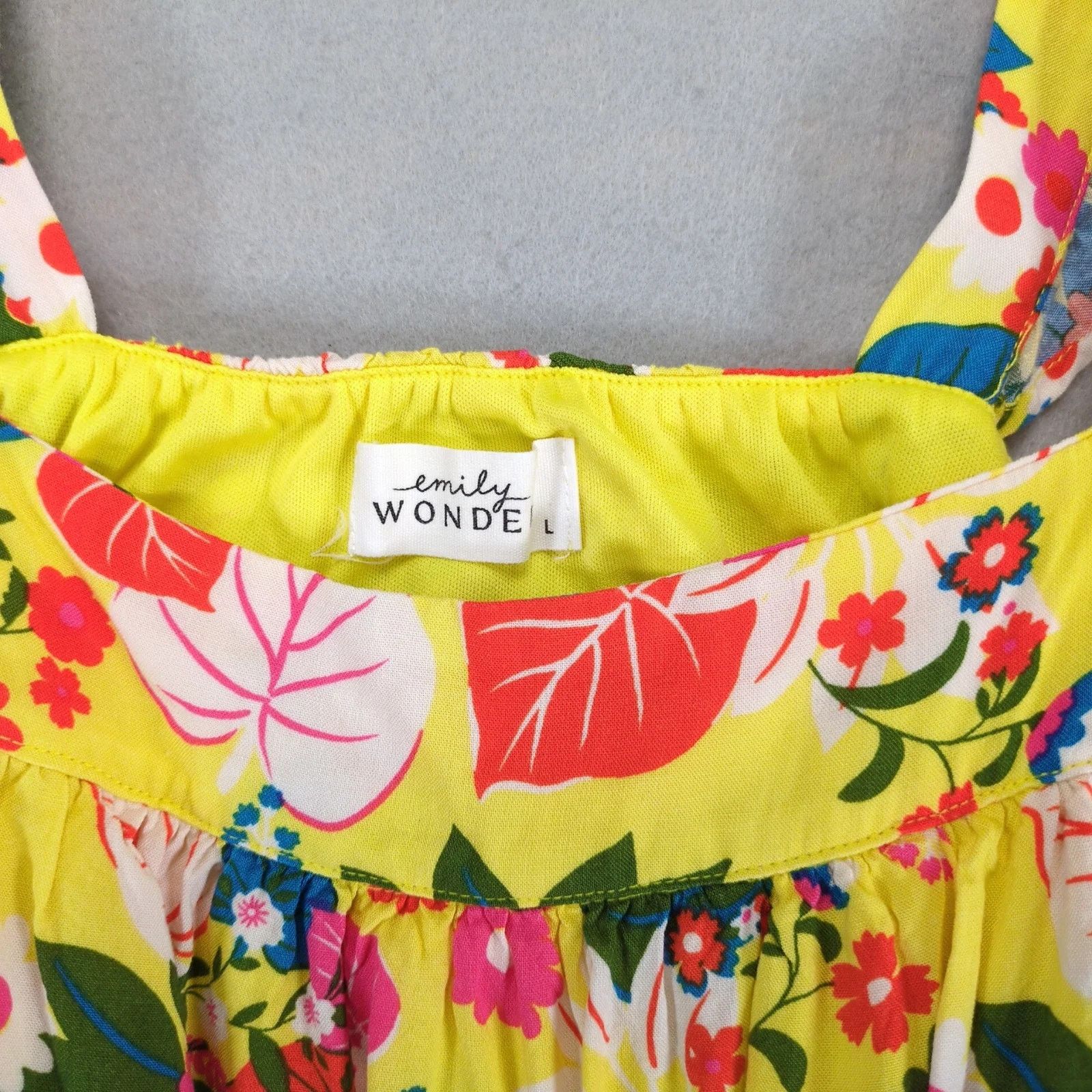 Other Emily Wonder Yellow Floral Babydoll Mini Dress L Ruffles Size L / US 10 / IT 46 - 3 Thumbnail