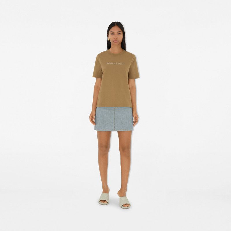 Burberry o1w1db10426 Paisley Logo Cotton T-Shirt in Brown Size XS / US 0-2 / IT 36-38 - 2 Thumbnail