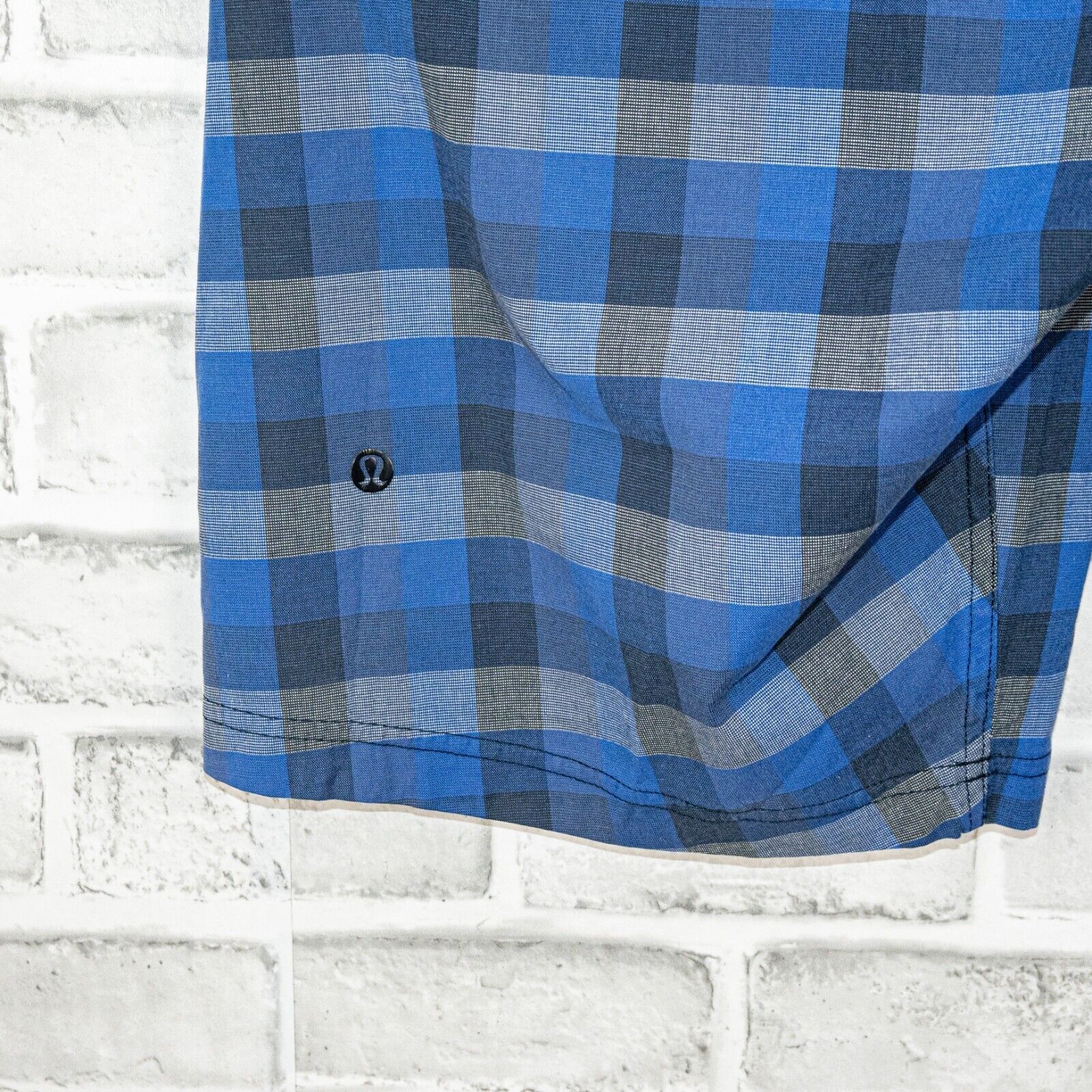 Lululemon Lululemon Men's Blue gray Checker Chino Shorts Size 34 Size US 34 / EU 50 - 10 Thumbnail