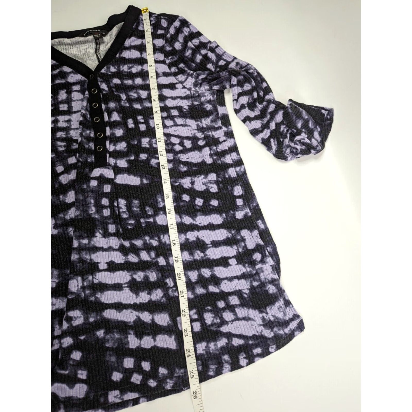 Vintage Rock & Republic Shirt Women's V-neck Button Rib Knit Top L Purple Casual Comfort All Seasons Size L / US 10 / IT 46 - 5 Thumbnail