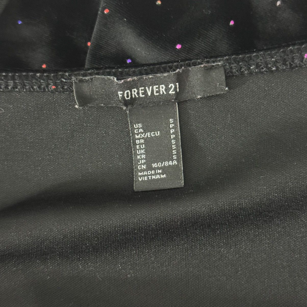 Forever 21 FOREVER 21 Black Velvet Ruched V Neck Rainbow Mini Dress Size S / US 4 / IT 40 - 10 Thumbnail
