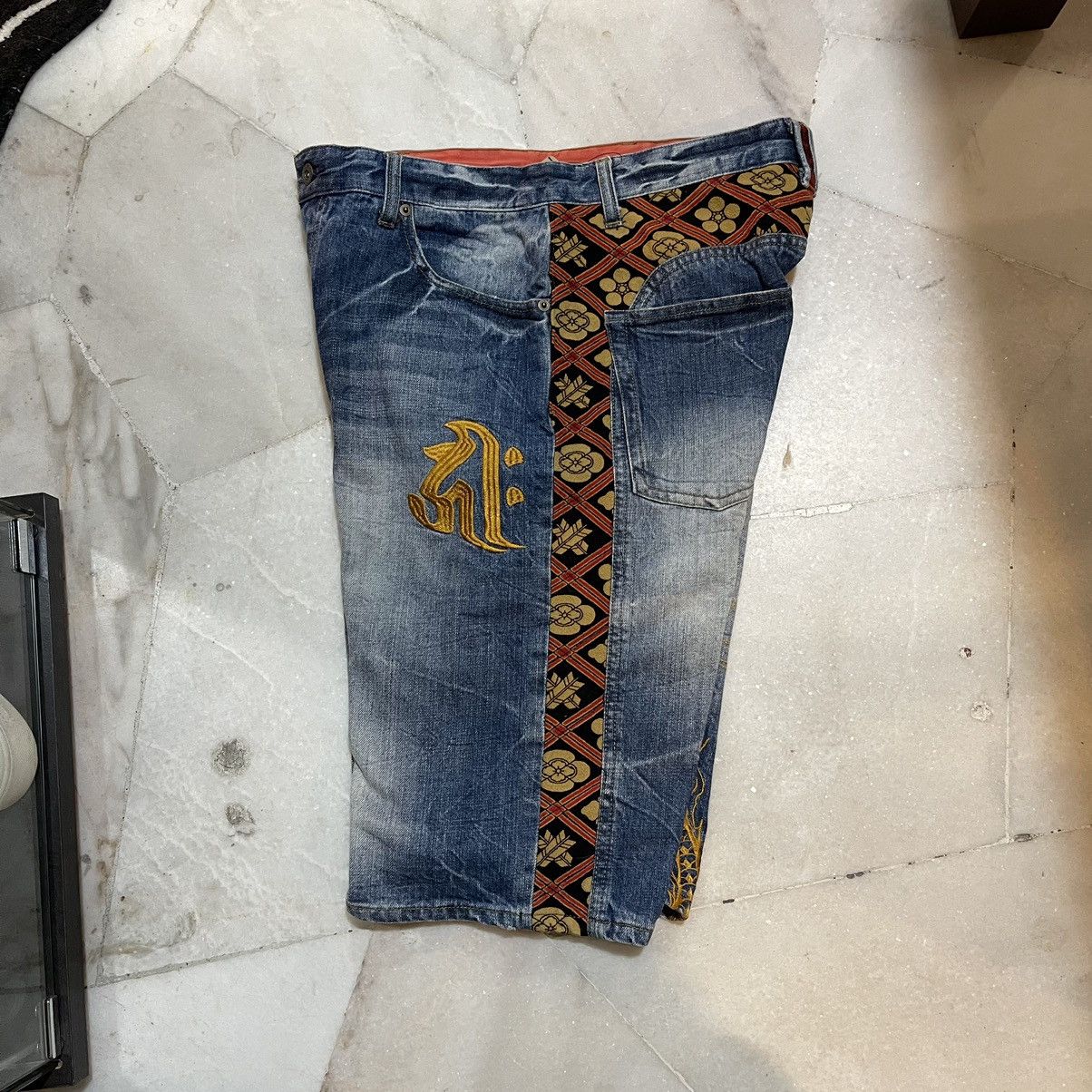 Japanese Brand × Kamakura KARAKURI TAMASHI Sukajan Embroidery Dragon Pants Jorts Size US 34 / EU 50 - 13 Thumbnail