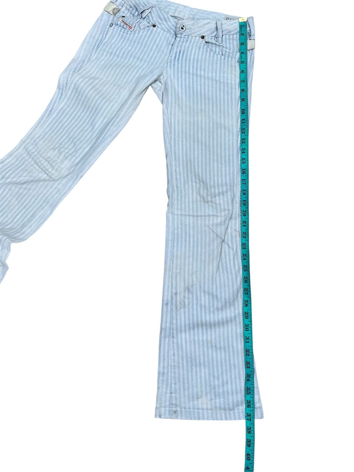 Diesel DIESEL Striped Flare Jeans Y2K Aesthetic W26 Size 26" / US 2 / IT 38 - 20 Thumbnail