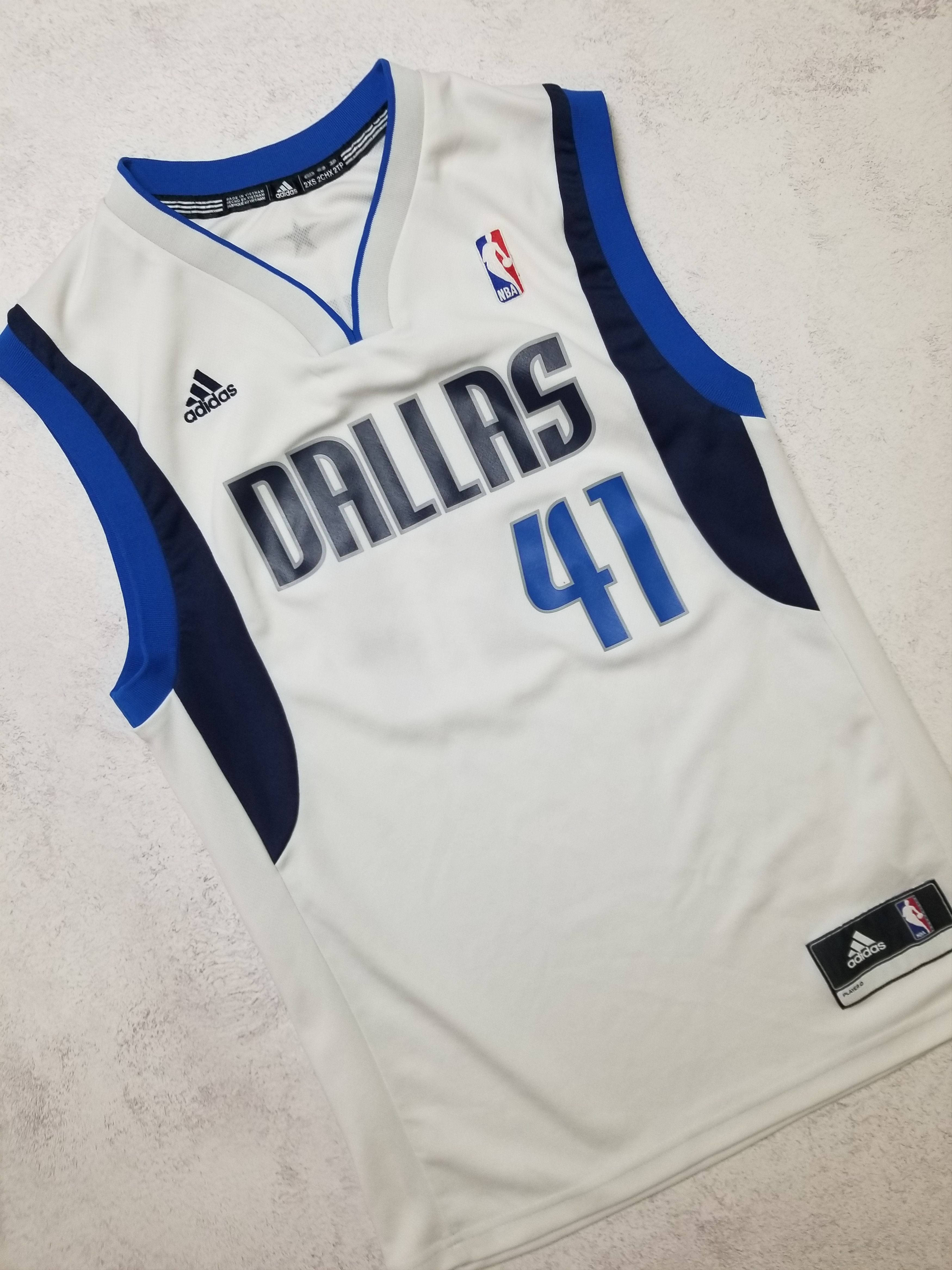 Adidas Dallas Mavericks #41 Dirk Nowitzki Adidas Jersey Size US XXS / EU 40 - 3 Thumbnail
