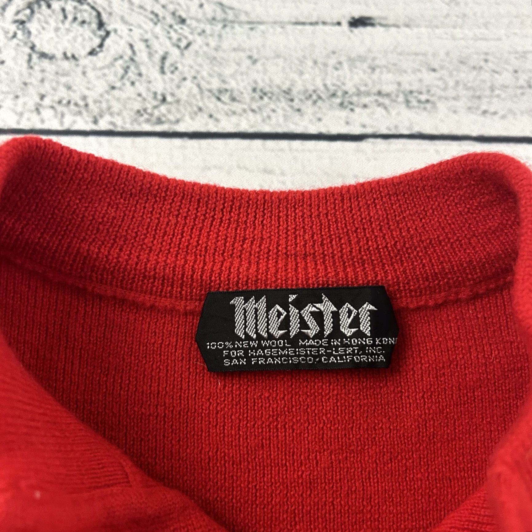 Vintage VINTAGE Meister 100% Wool 5 Button Sweater Men's M Red Pullover Shirt Wool Button Mens 100% Wool Sweater Red Angl? Size US M / EU 48-50 / 2 - 2 Thumbnail