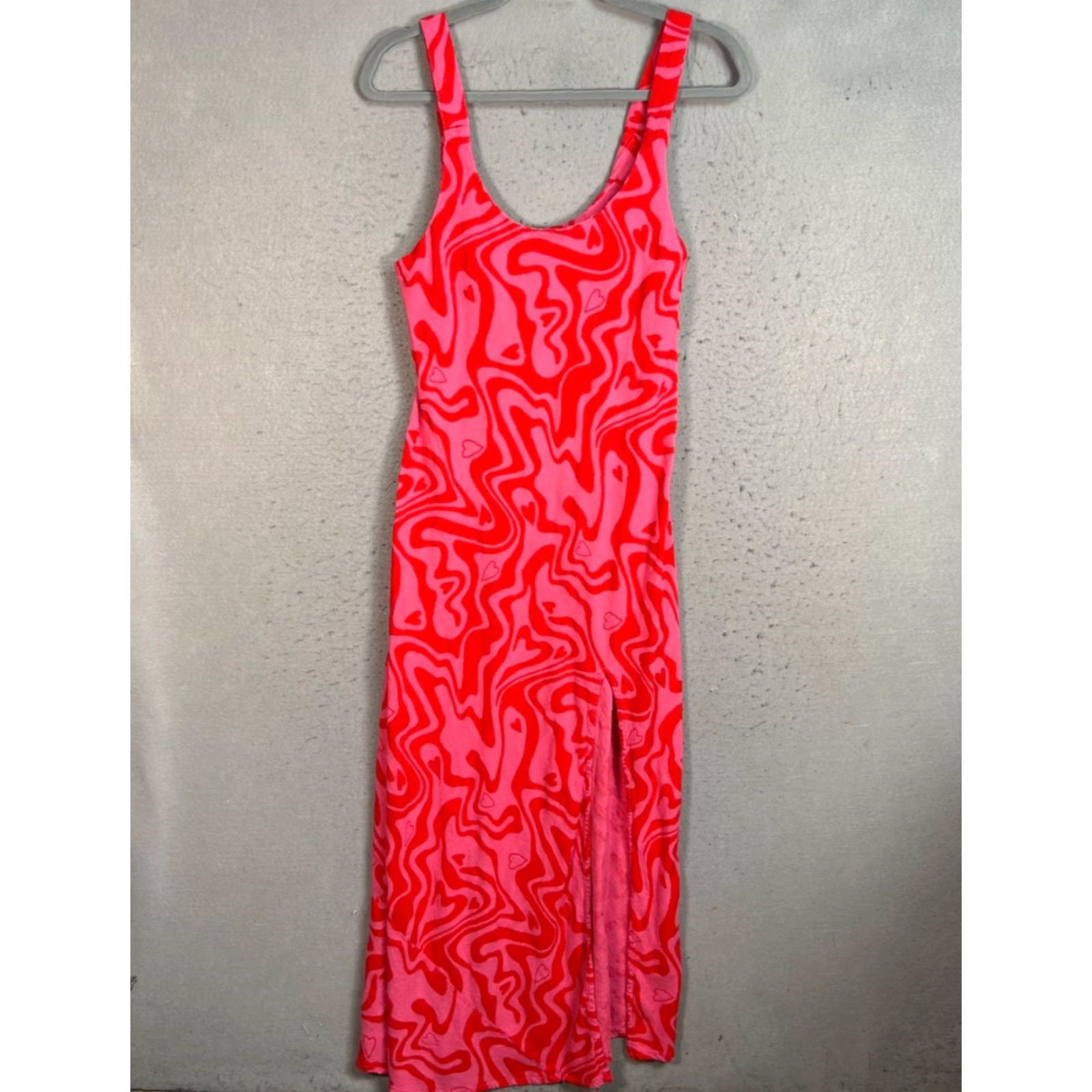 Asos ASOS Womens 8 Pink Red Design Swirl Print Midi Dress Sleeveless Shirt Dress Adult Womens 8 Pink Swirl Print Midi Dress Womens Size M / US 6-8 / IT 42-44 - 2 Thumbnail