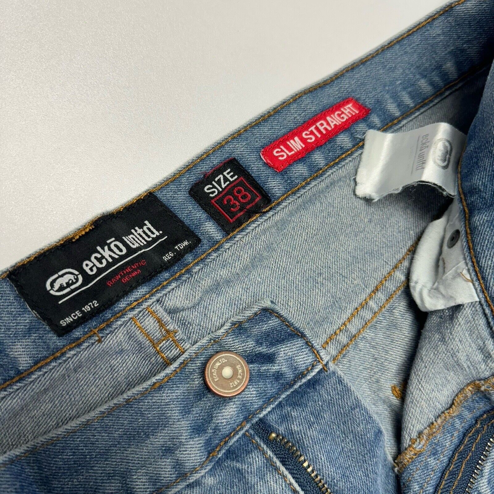 Marc Ecko × Vintage Vintage Ecko Unltd Jeans Mens 38 Blue Slim Straight Streetwe Size US 38 / EU 54 - 3 Thumbnail