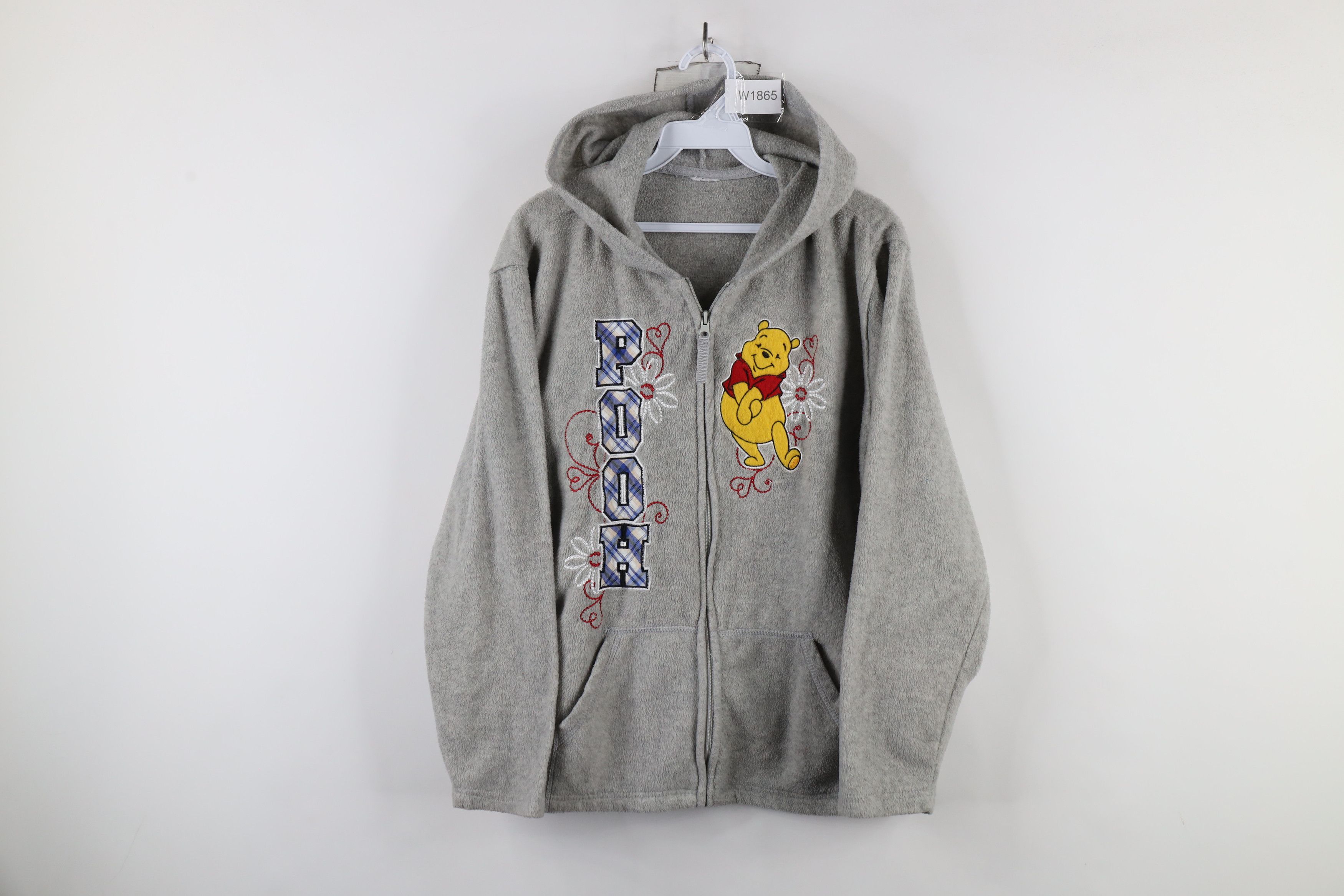 Vintage 90s Disney Winnie the Pooh Fleece Half Zip Hoodie
