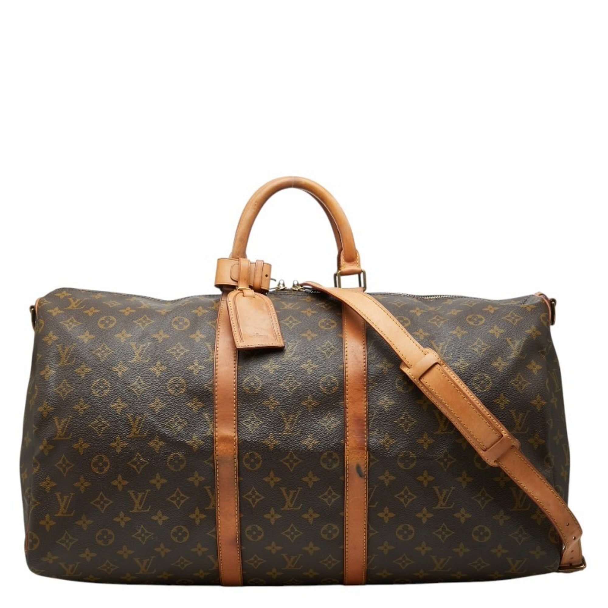Louis Vuitton Louis Vuitton Monogram Keepall Bandoulière 55 Boston Bag Shoulder 2WAY M41414 Brown Leather Women's LOUIS VUITTON Size ONE SIZE - 1 Thumbnail