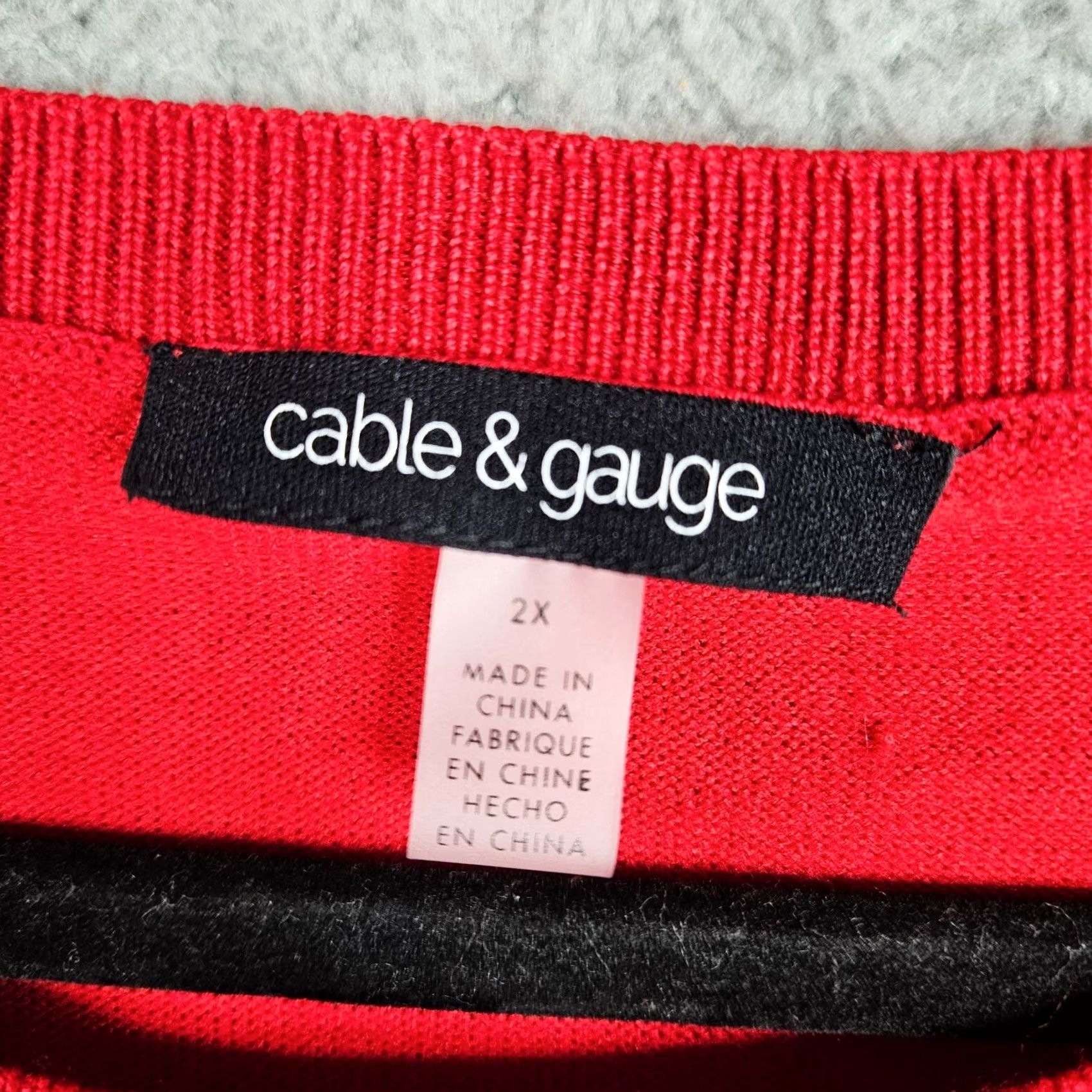 Vintage Cable & Gauge Red Long Sleeve Pull-over Sweater - Size 2X Size XXL / US 16-18 / IT 52-54 - 4 Thumbnail