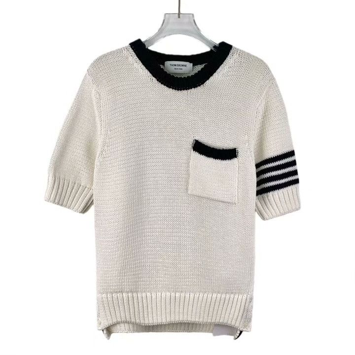 Thom Browne Thom Browne Classic Four-Bar Cotton Sweater Size US XS / EU 42 / 0 - 1 Thumbnail