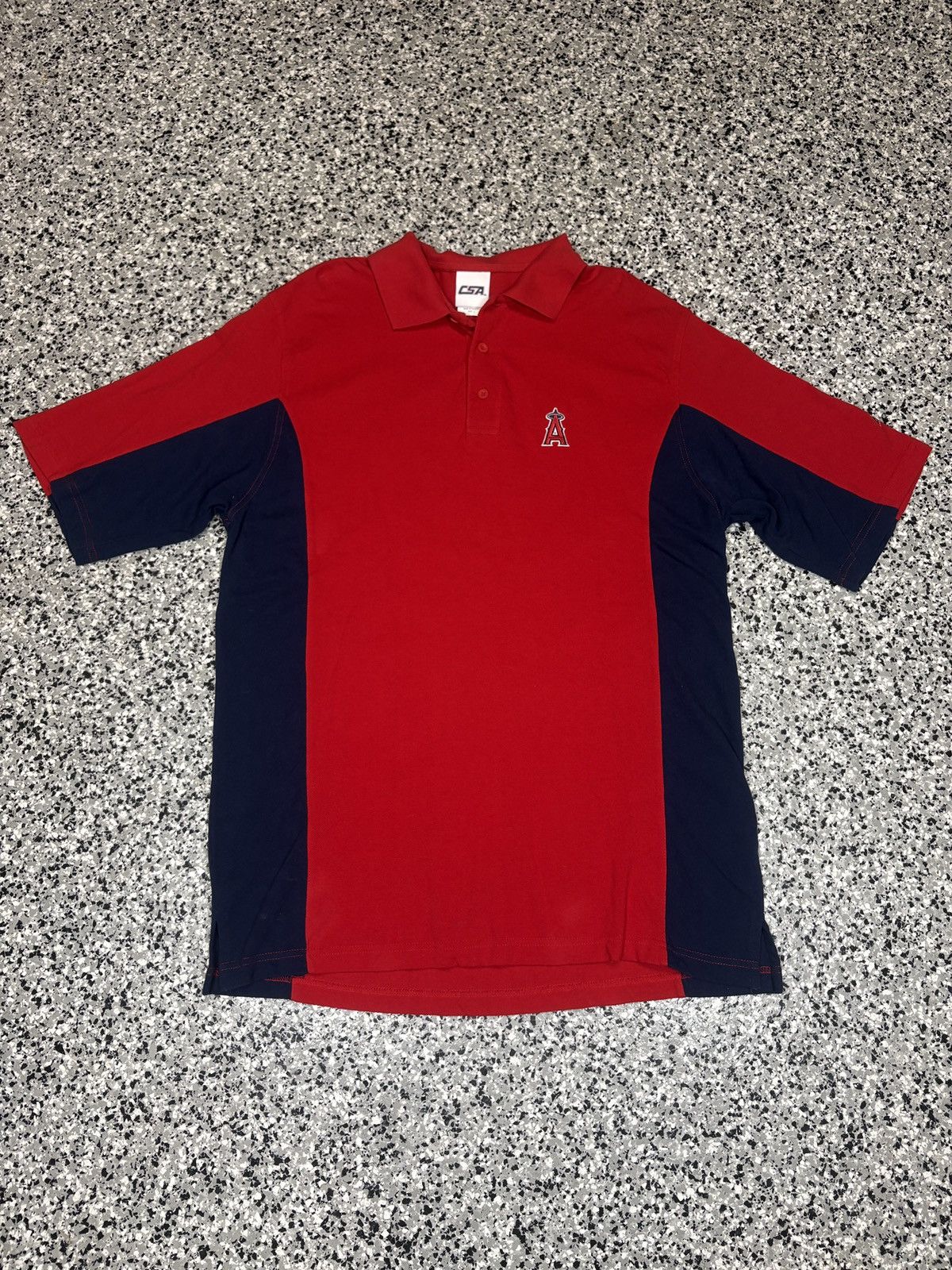 MLB Vintage CSA Anaheim Angels MLB Red/Navy Polo Shirt Sz L 0635 Size US L / EU 52-54 / 3 - 1 Thumbnail