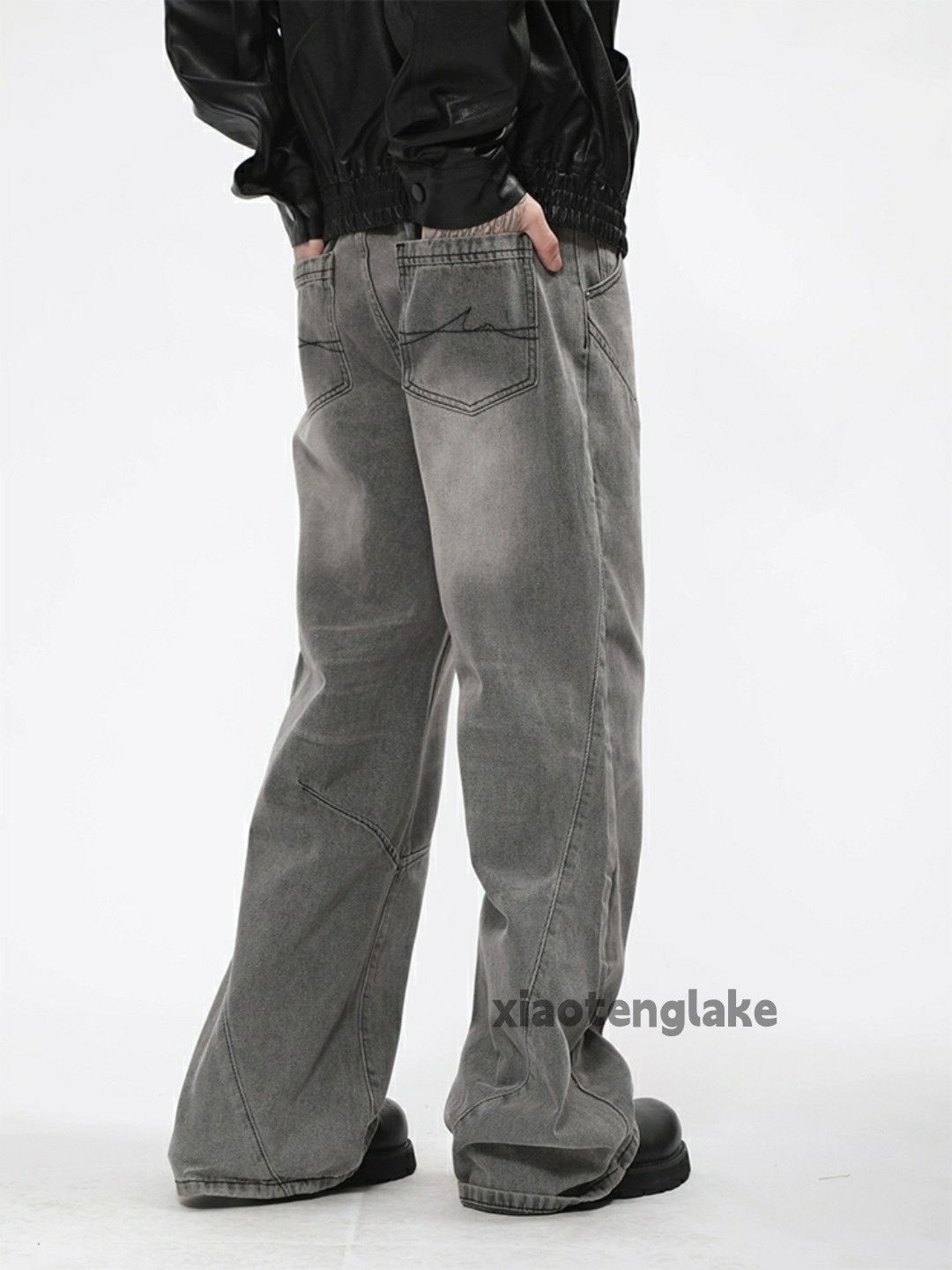 Jean × Vintage washed faded cleanfit skate hiphop loose baggy jeans Size US 30 / EU 46 - 6 Thumbnail