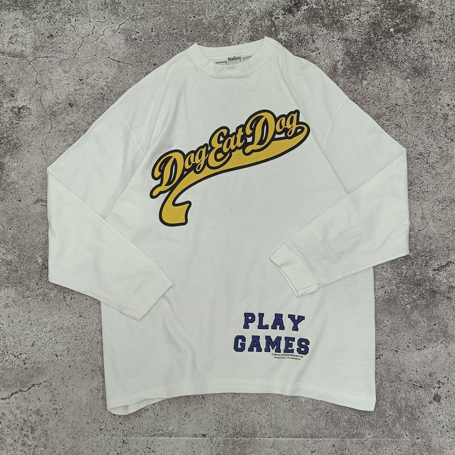Band Tees × Rap Tees × Vintage Super RARE 90s Dog Eat Dog Play Games Blue Grape Long Sleeve Size US XL / EU 56 / 4 - 1 Thumbnail