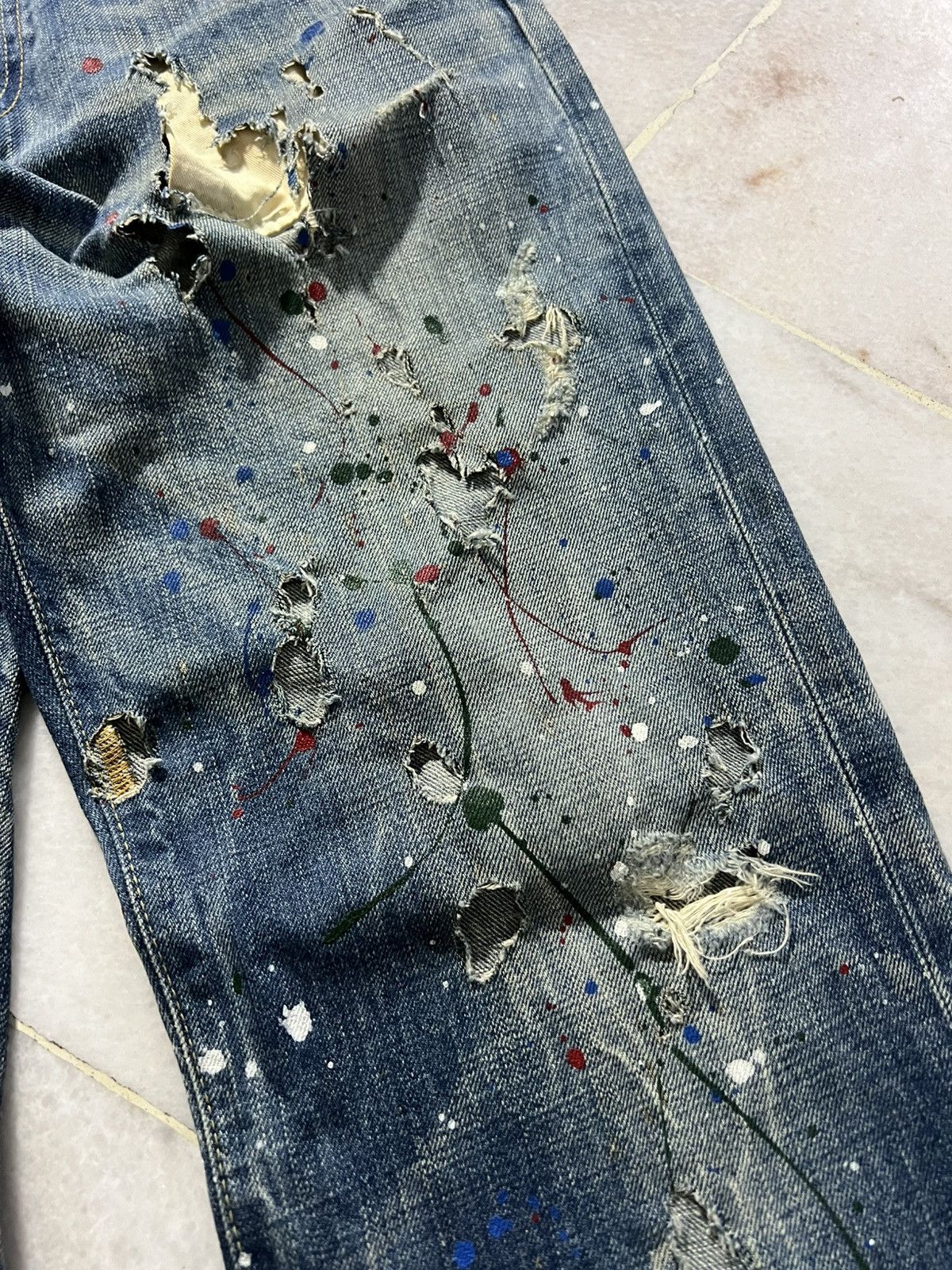 If Six Was Nine × Seditionaries × Sophnet. 💥Rare💥Vintage Sophnet. Painter Ripped Backle Back Jeans Size US 32 / EU 48 - 6 Thumbnail