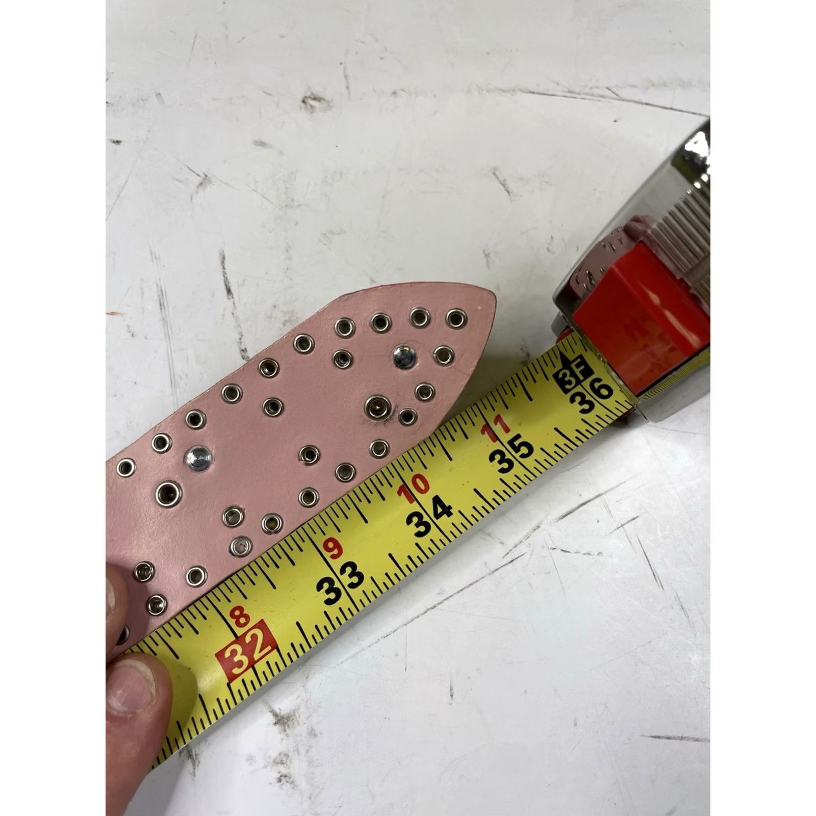 Vintage VINTAGE NANNI Belt Womens Regular 32 Pink Leather Rhinestone Buckle Adjustable Embellished Size ONE SIZE - 4 Thumbnail