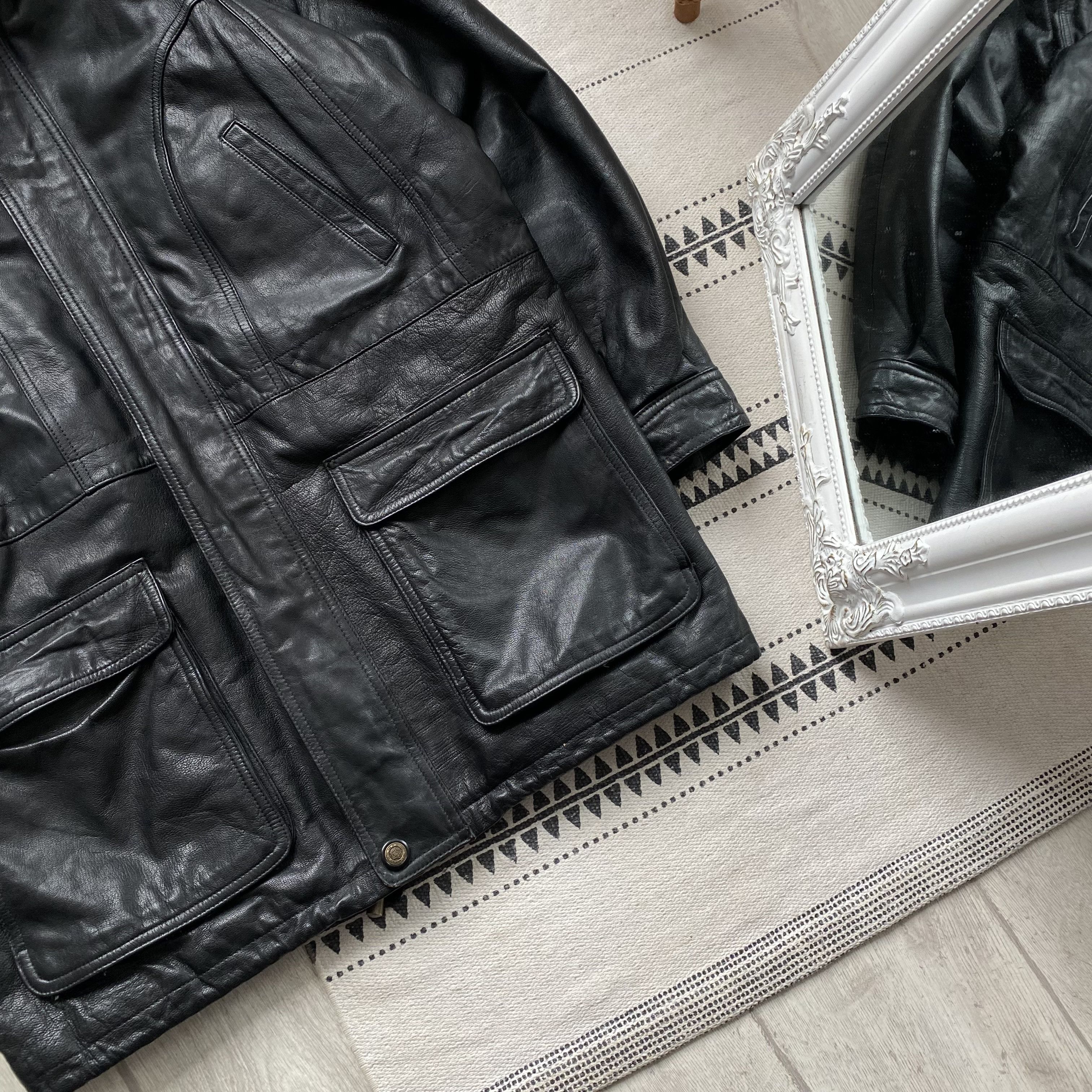 Genuine Leather Avantgarde Vintage 90s Genuine Leather Jacket Parka Coat Y2K Size US L / EU 52-54 / 3 - 3 Thumbnail