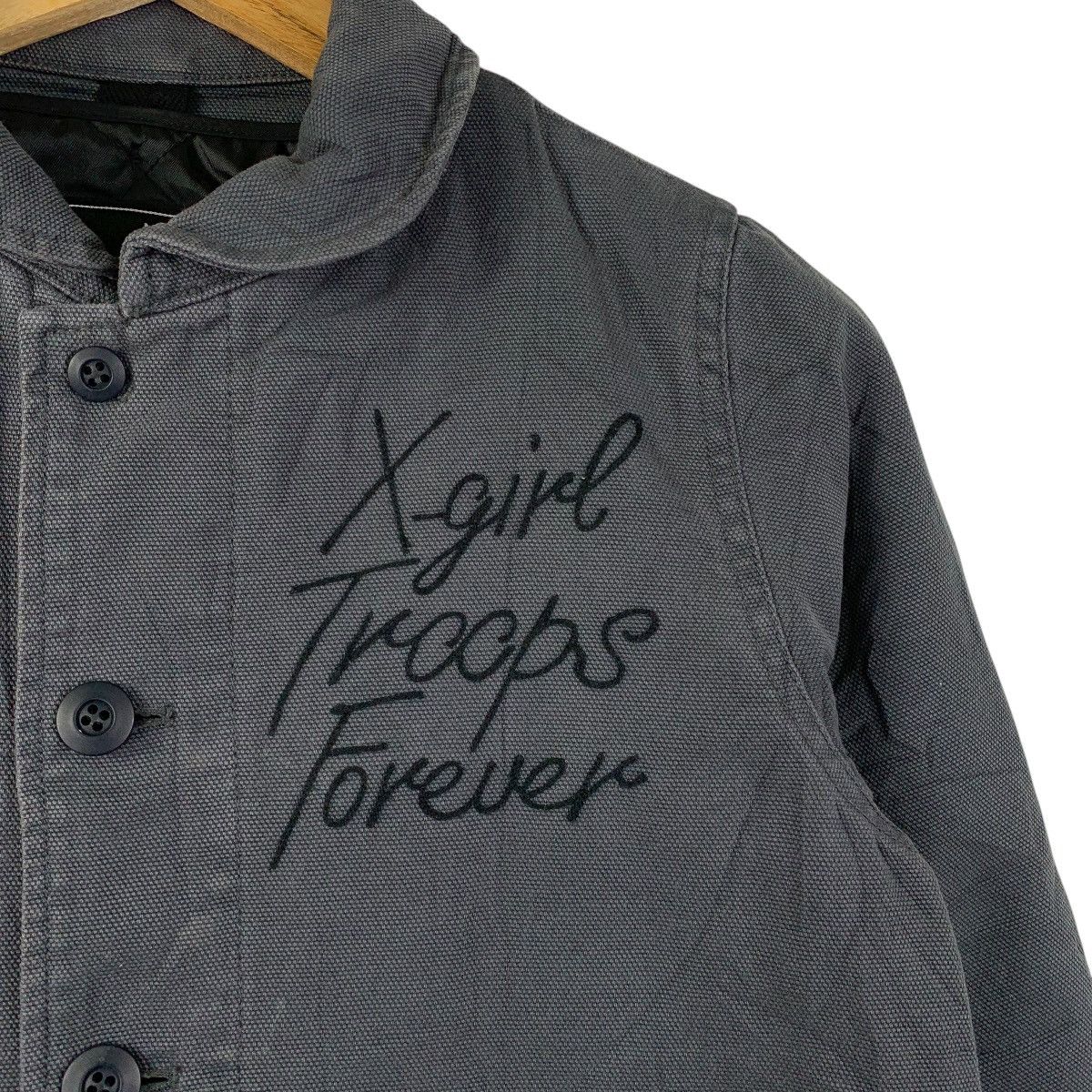 Vintage X-Girl Troops Forever Military Work Jacket Black Size US M / EU 48-50 / 2 - 5 Thumbnail