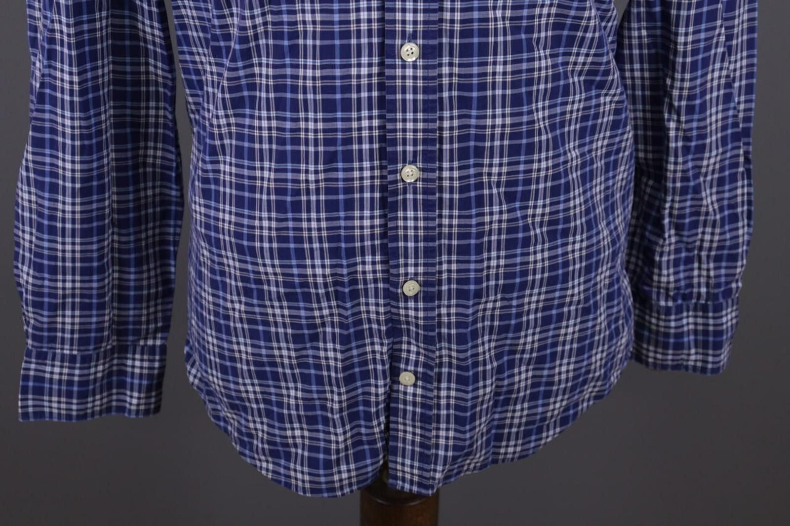 Designer Hackett London Slim Fit Blue Check Button Down Shirt Size M Size US M / EU 48-50 / 2 - 3 Thumbnail