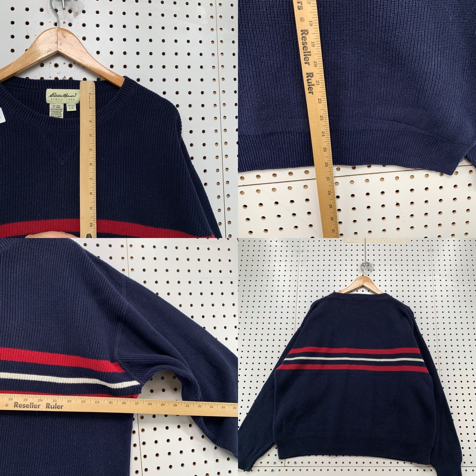 Eddie Bauer VINTAGE Eddie Bauer Knit Sweater Mens M Blue Striped Punk Mall Ribbed Pullover Shirt/ Sweater Size US M / EU 48-50 / 2 - 8 Thumbnail