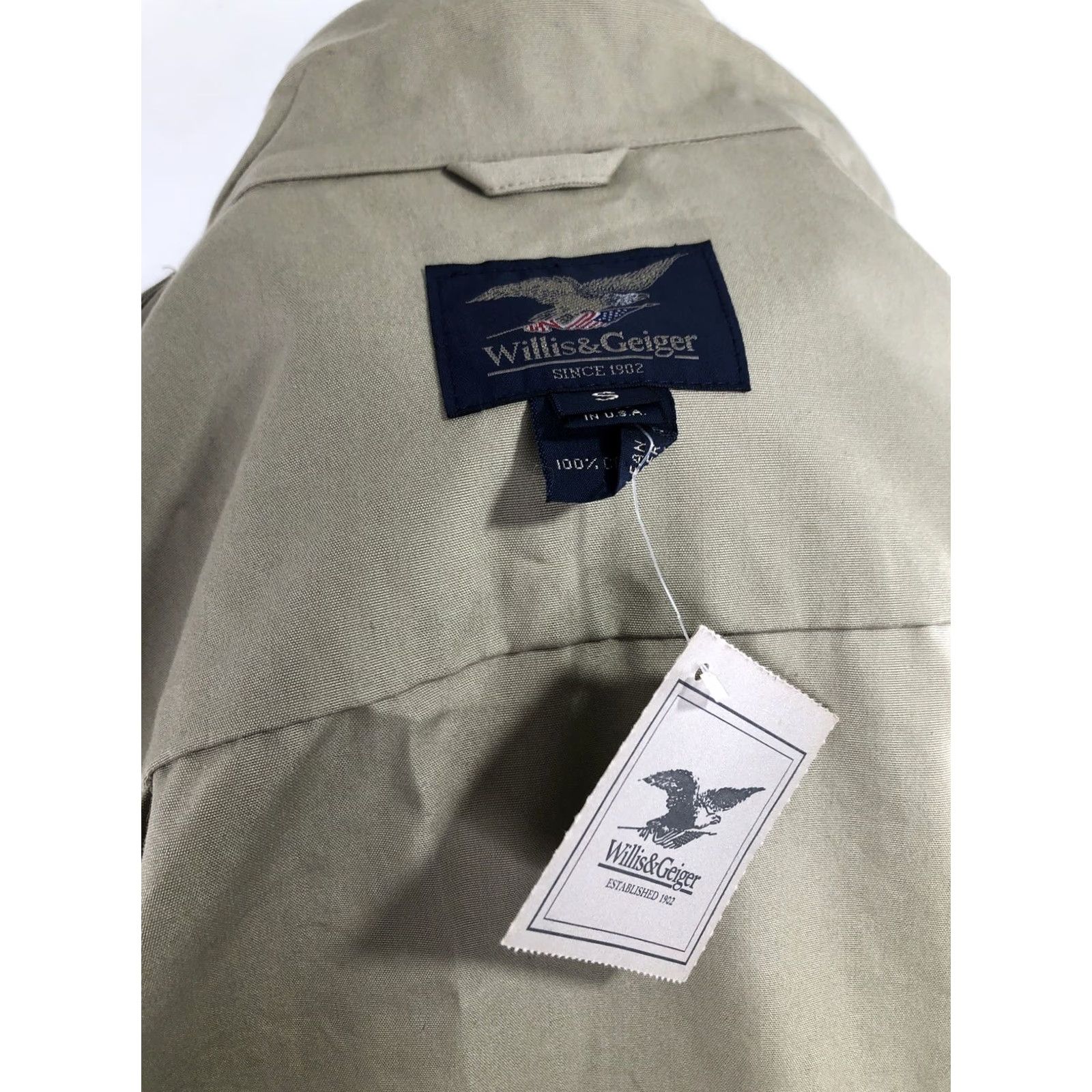 Vintage WILLIS & GEIGER Safari Jacket Shirt Womens S Khaki / Slightly Greenish Tan Grace Kelly The Legend NEW w TAGS Bush Poplin Safari Jacket Size S / US 4 / IT 40 - 5 Thumbnail
