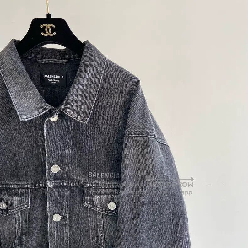 Balenciaga Balenciaga Grey-Black Denim Jacket Size US M / EU 48-50 / 2 - 3 Thumbnail