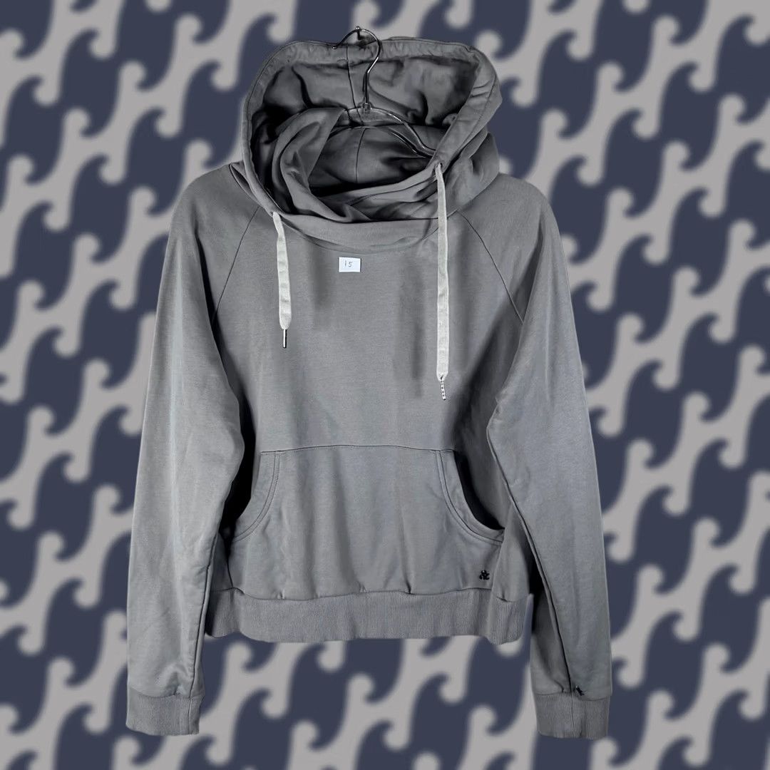 Avenue Ampersand Avenue Gray Cowl Neck Hoodie Pullover Sweater 100% Cotton Women's XL Raglan Sleeve, Drawstring, Pockets, Logo, Casual, Machine Washable Size XL / US 12-14 / IT 48-50 - 1 Thumbnail