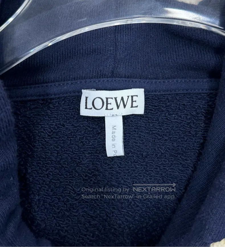Loewe Loewe Dark Blue Embroidered Letter Logo Hoodie Size US XL / EU 56 / 4 - 3 Thumbnail