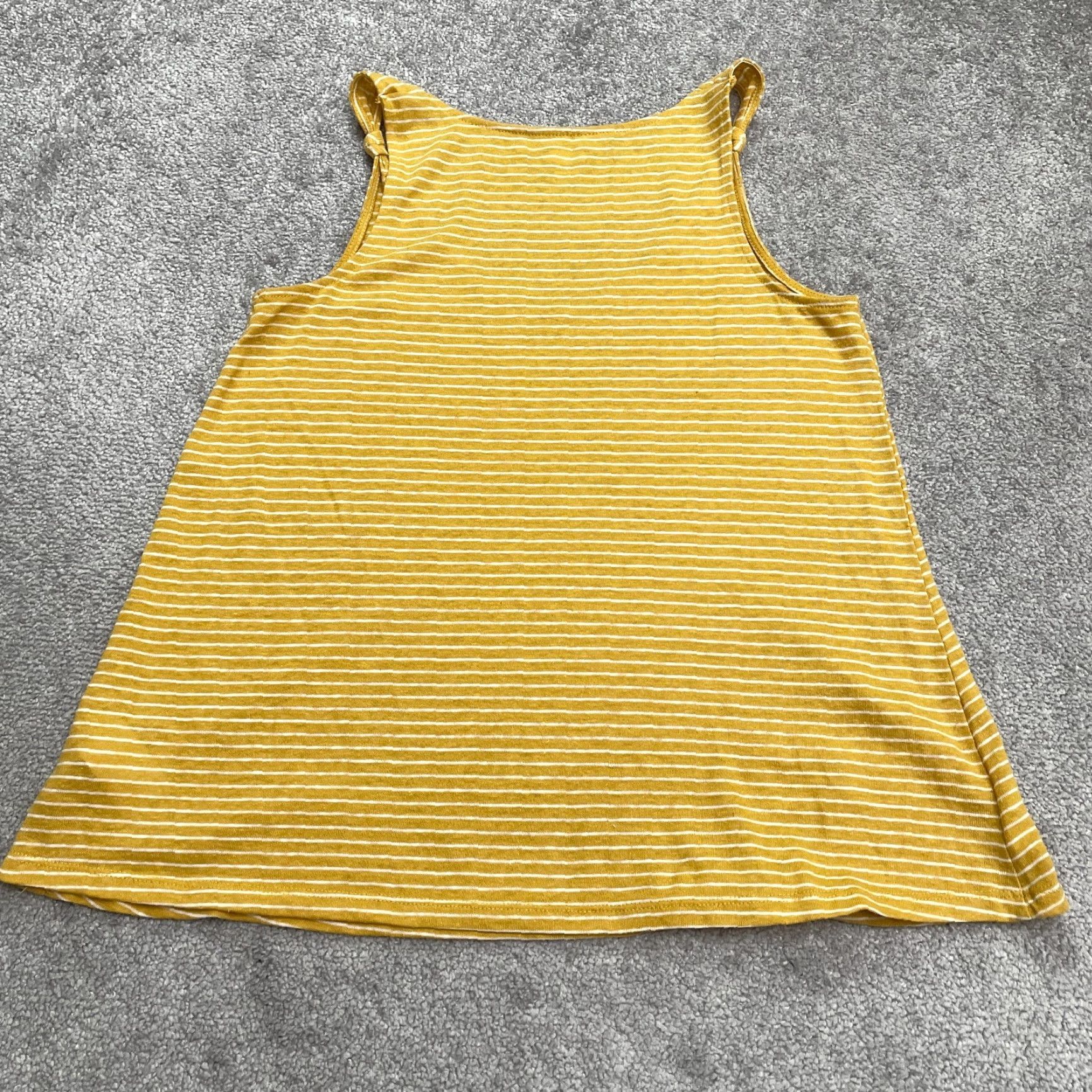 Old Navy Old Navy Linen Blend Relaxed Fit Tank Womens Small Golden Yellow Striped Size S / US 4 / IT 40 - 2 Thumbnail