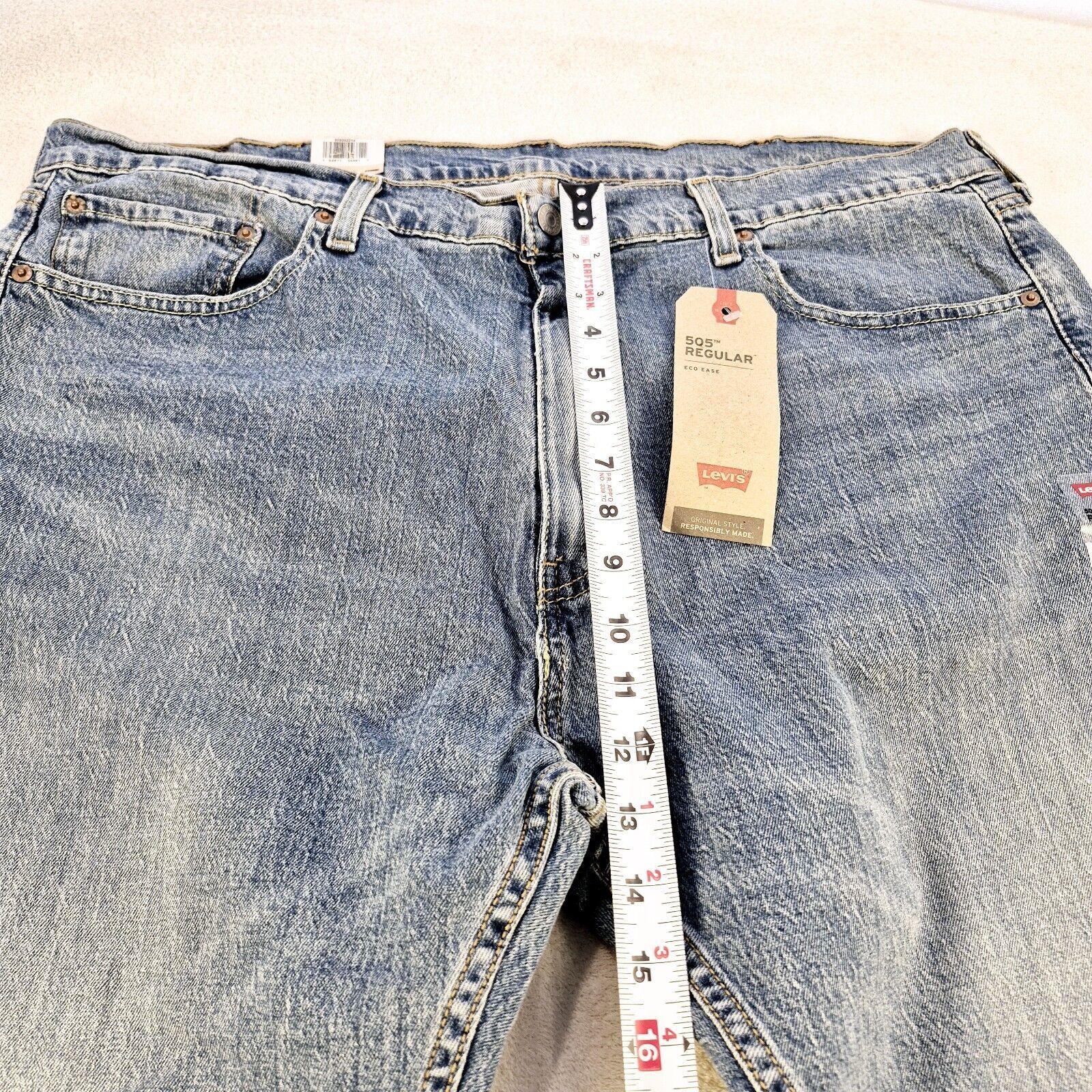 Levi's NEW Levis 505 Men's Light Blue Stretch Fit Denim Jeans 40x30 Size US 40 / EU 56 - 5 Thumbnail