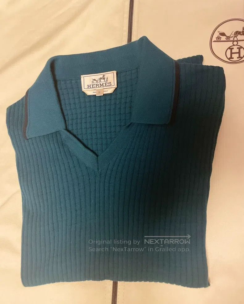 Hermes Hermes Knitted polo shirt (high-end) Size US M / EU 48-50 / 2 - 3 Thumbnail