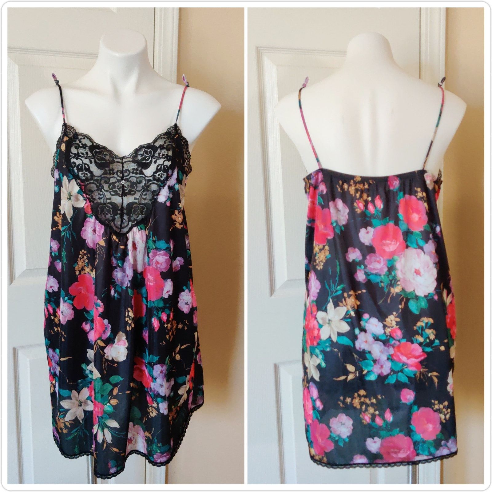 Vintage Vintage Lorraine sexy floral babydoll chemise sz M Size ONE SIZE - 1 Thumbnail