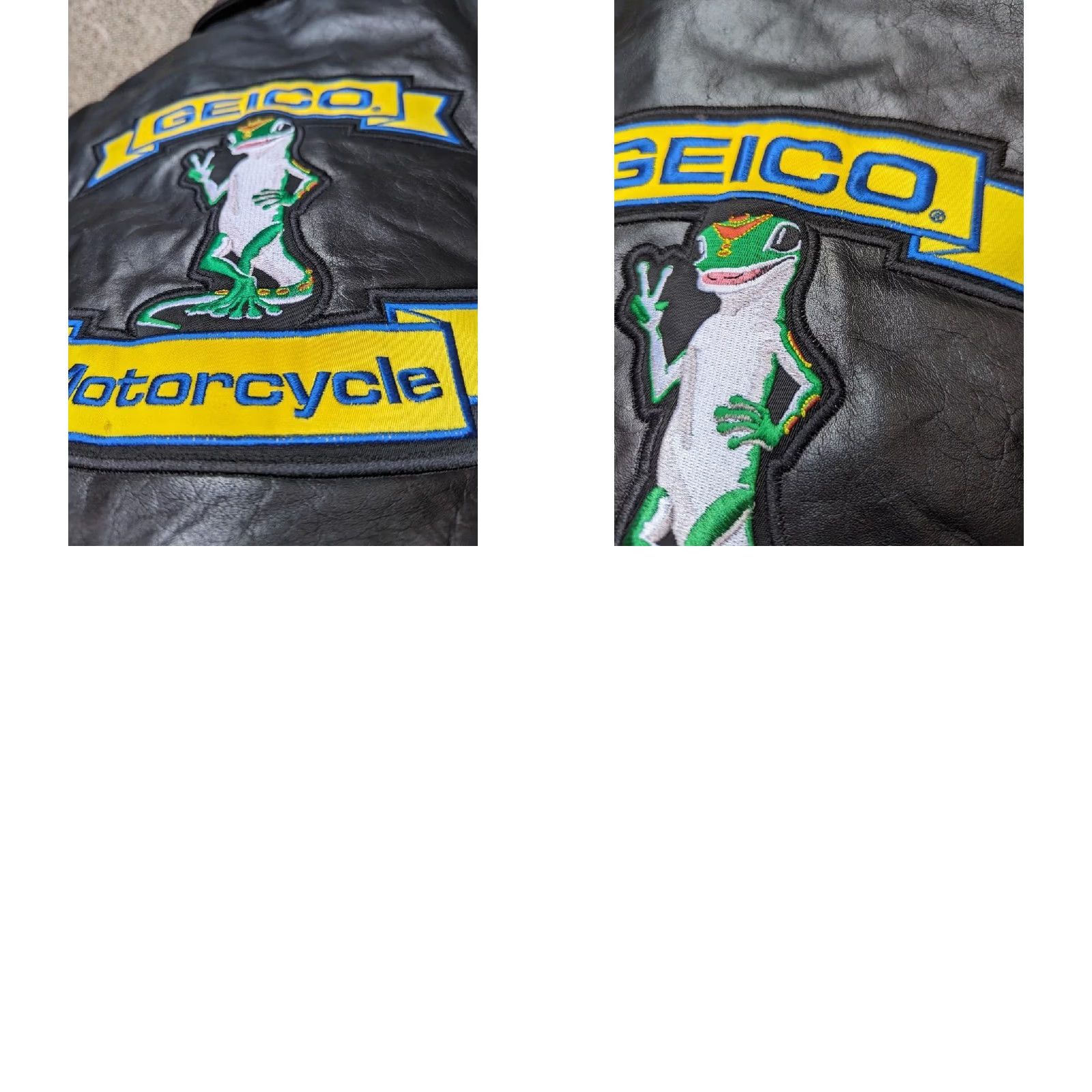 Vintage VINTAGE Geico black leather motorcycle jacket Lucky Leather L Mens 42-44 1990s Y2K style Size US L / EU 52-54 / 3 - 9 Thumbnail