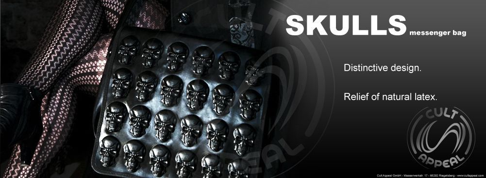 Other Skulls Messenger Bag Cult Appeal Gothic Latex Handmade Size ONE SIZE - 3 Thumbnail