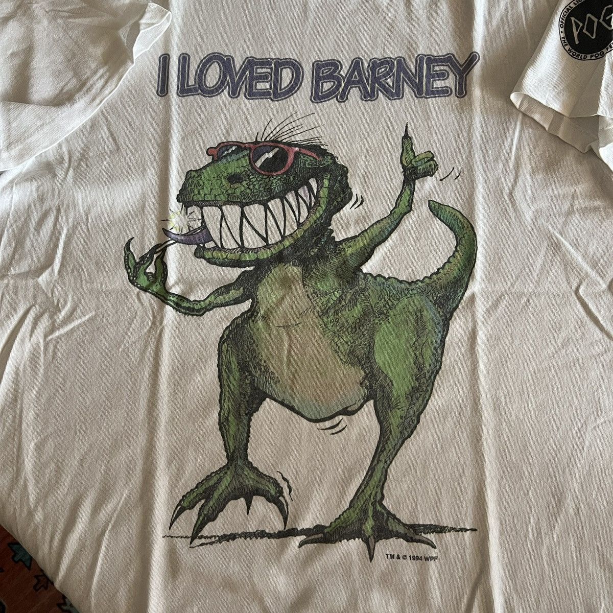 Vintage Vintage 90s T-Rex “ I loved Barney” parody. Size US M / EU 48-50 / 2 - 3 Thumbnail
