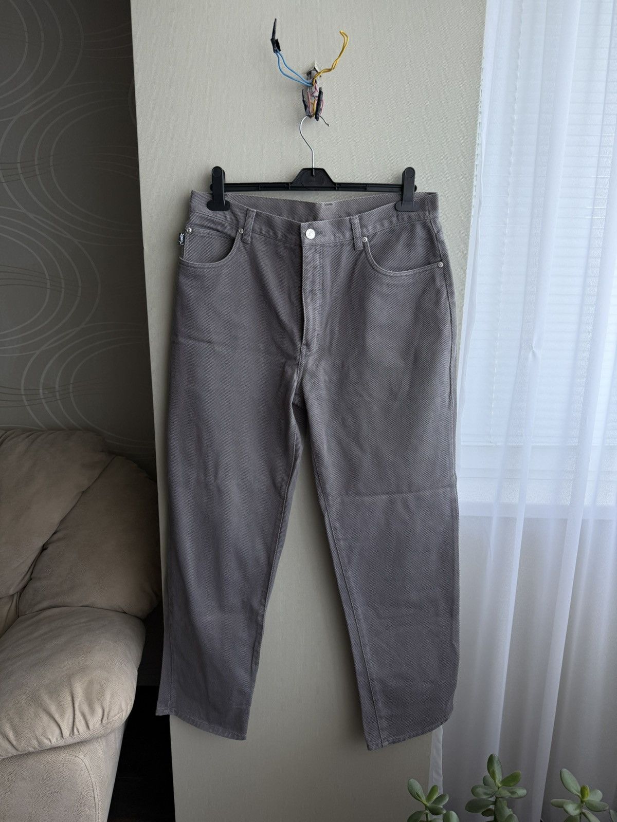 🔥VINTAGE YSL BAGGY BIG LOGO JEANS YVES SAINT LAURENT PANTS